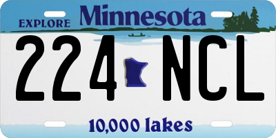 MN license plate 224NCL