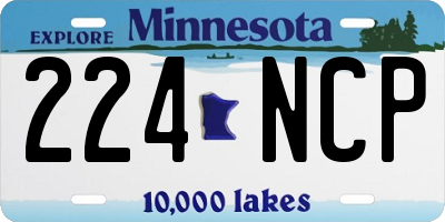 MN license plate 224NCP