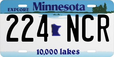 MN license plate 224NCR
