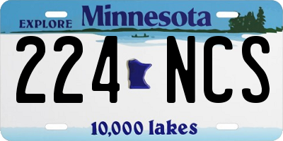 MN license plate 224NCS