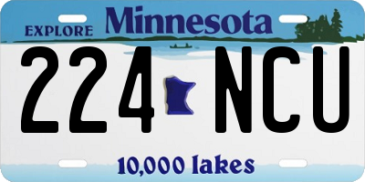 MN license plate 224NCU
