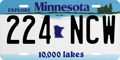 MN license plate 224NCW