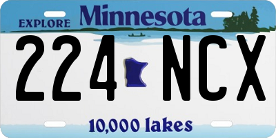 MN license plate 224NCX