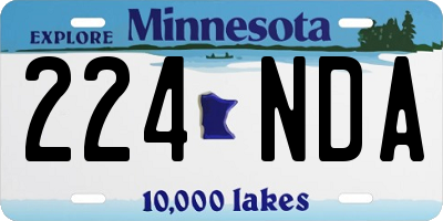 MN license plate 224NDA