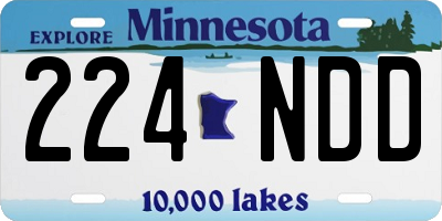 MN license plate 224NDD