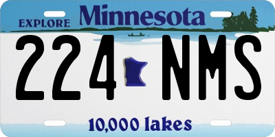 MN license plate 224NMS