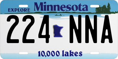 MN license plate 224NNA