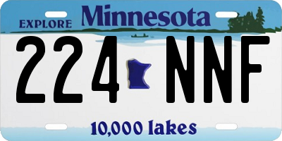 MN license plate 224NNF