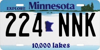 MN license plate 224NNK