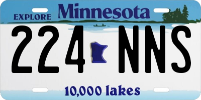 MN license plate 224NNS