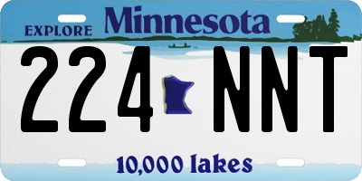 MN license plate 224NNT