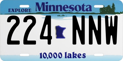 MN license plate 224NNW