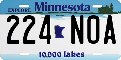 MN license plate 224NOA