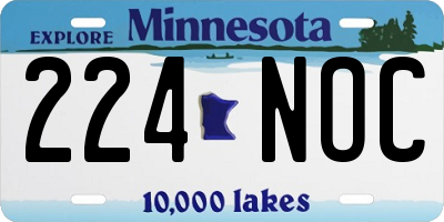 MN license plate 224NOC