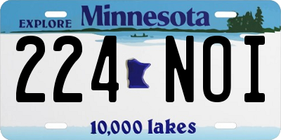MN license plate 224NOI