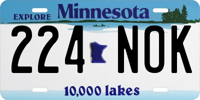 MN license plate 224NOK