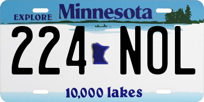MN license plate 224NOL