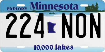 MN license plate 224NON
