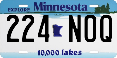 MN license plate 224NOQ