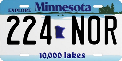 MN license plate 224NOR