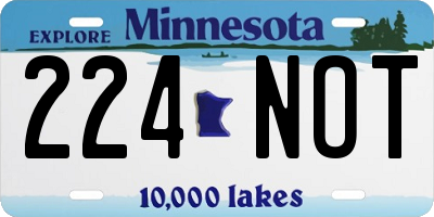 MN license plate 224NOT