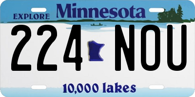 MN license plate 224NOU