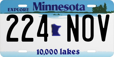 MN license plate 224NOV