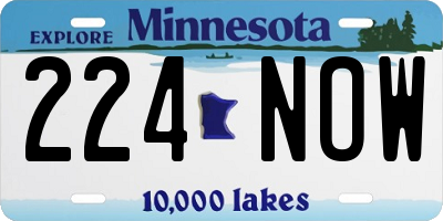 MN license plate 224NOW