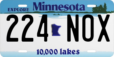 MN license plate 224NOX