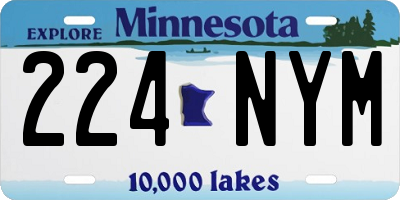 MN license plate 224NYM