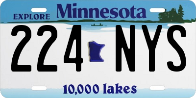 MN license plate 224NYS