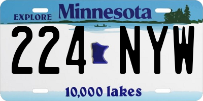 MN license plate 224NYW