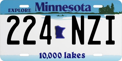 MN license plate 224NZI