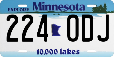 MN license plate 224ODJ