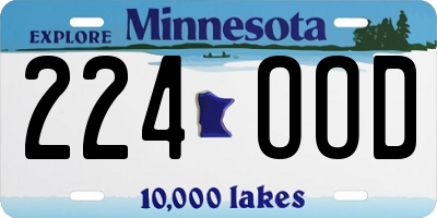 MN license plate 224OOD