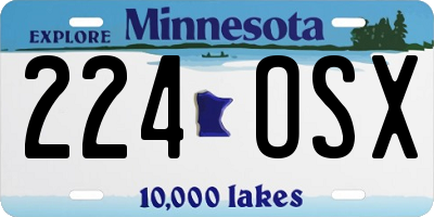 MN license plate 224OSX