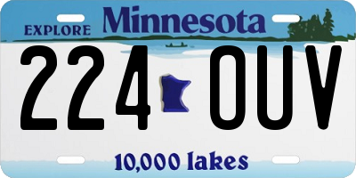 MN license plate 224OUV