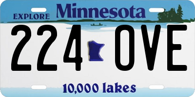MN license plate 224OVE