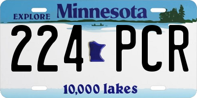 MN license plate 224PCR