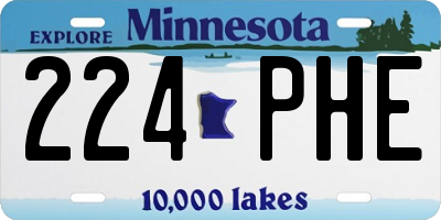 MN license plate 224PHE