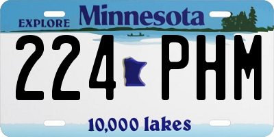 MN license plate 224PHM