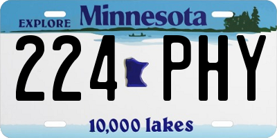MN license plate 224PHY