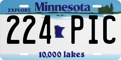 MN license plate 224PIC