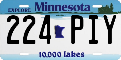 MN license plate 224PIY