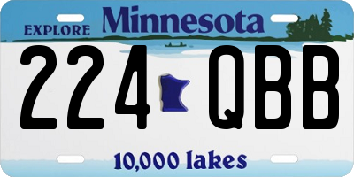 MN license plate 224QBB