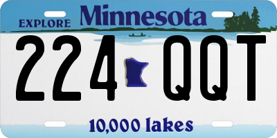 MN license plate 224QQT
