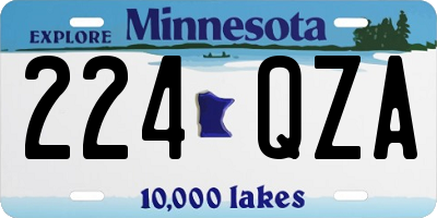 MN license plate 224QZA