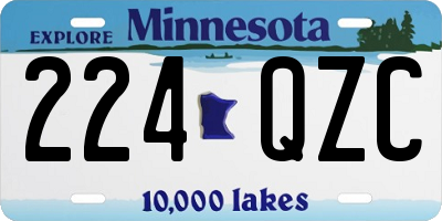 MN license plate 224QZC