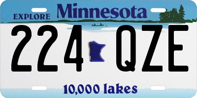 MN license plate 224QZE