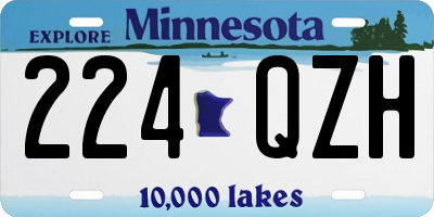 MN license plate 224QZH